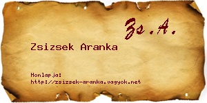 Zsizsek Aranka névjegykártya